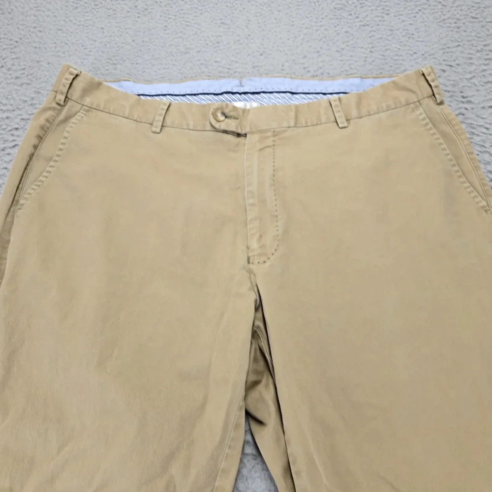 Peter Millar Pants Mens 38 Tan‎ Chino Flat Front Pima Cotton Golf Mid Rise
